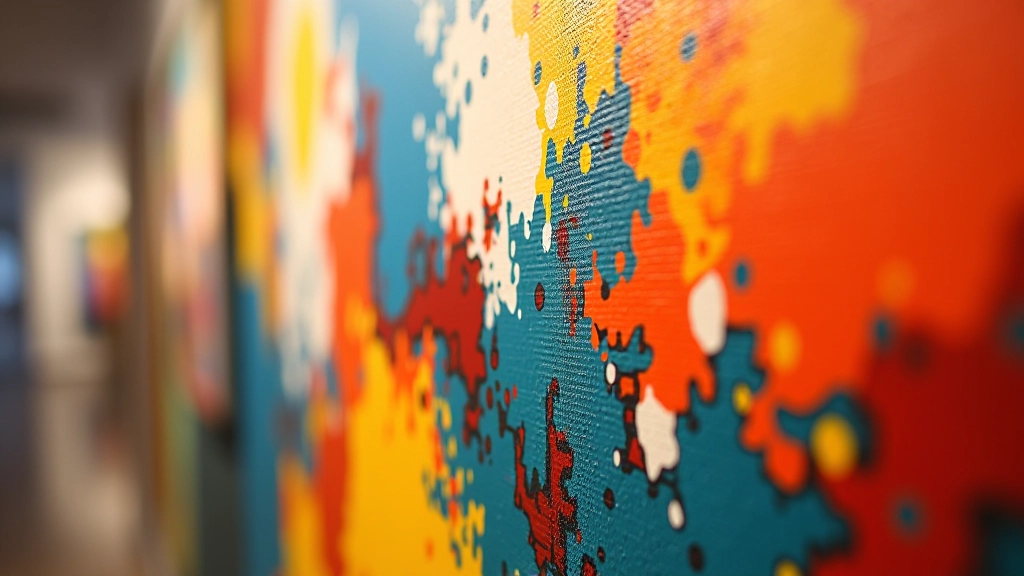 Detalhe de pintura abstrata com cores vibrantes